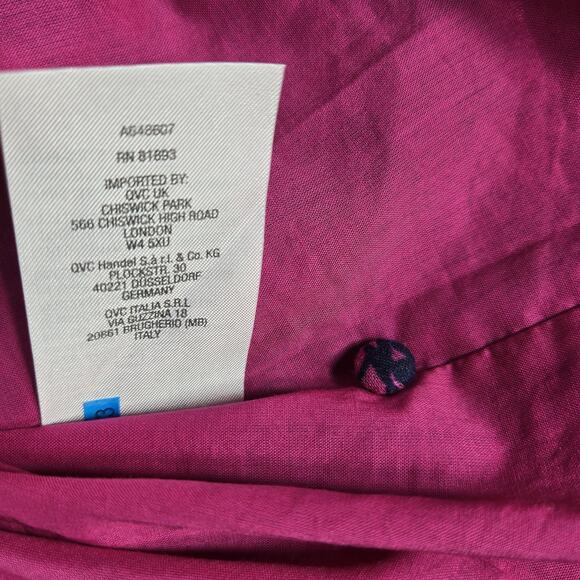 Studio Park x Amy Stran Dress Medium Berry Navy Floral Belted Boho Peasant - Picture 10 of 13